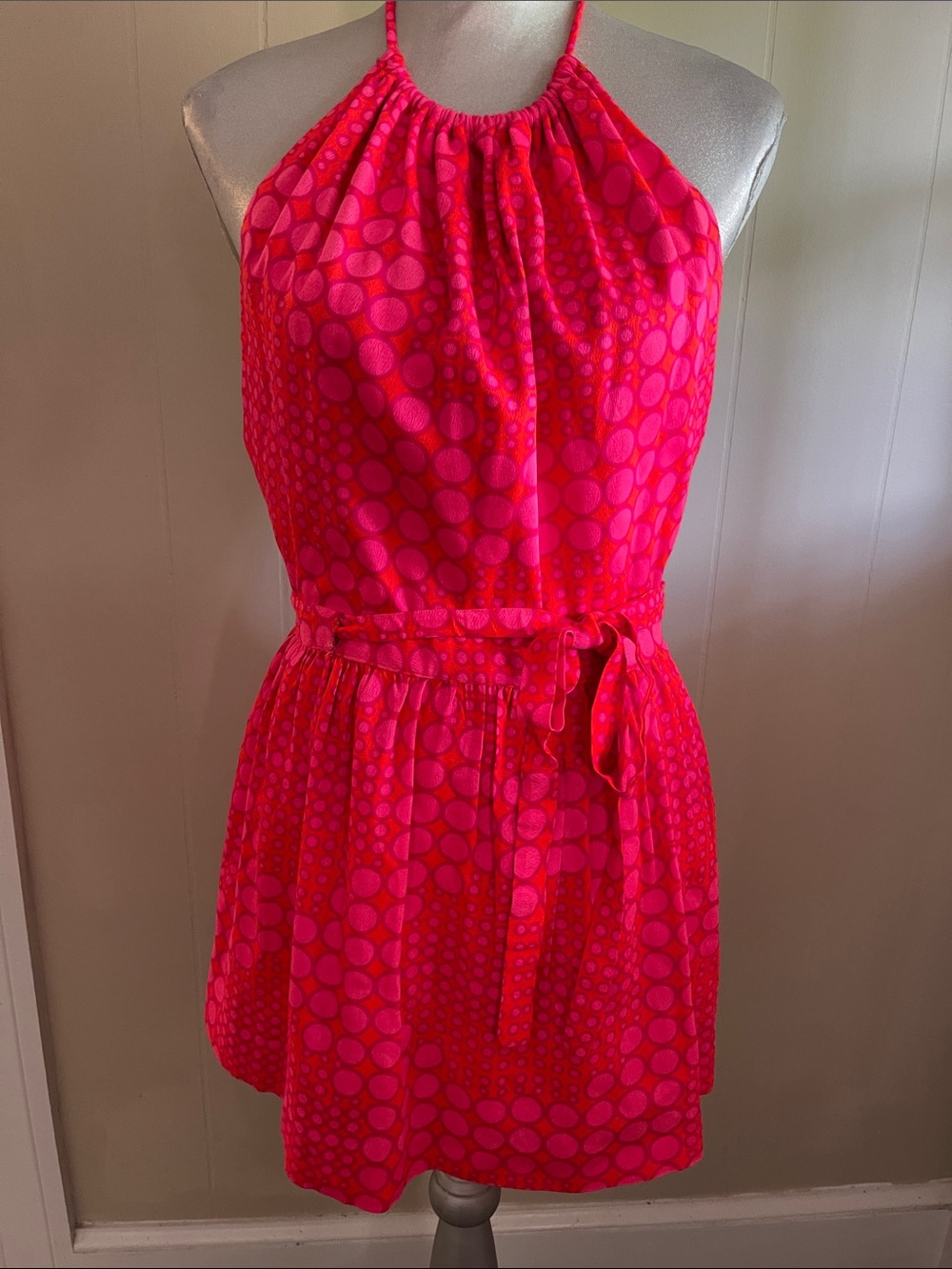 Beach Mates 1960’s Style Psychedelic Halter Short Wrap Dress Size Small - 6 ?